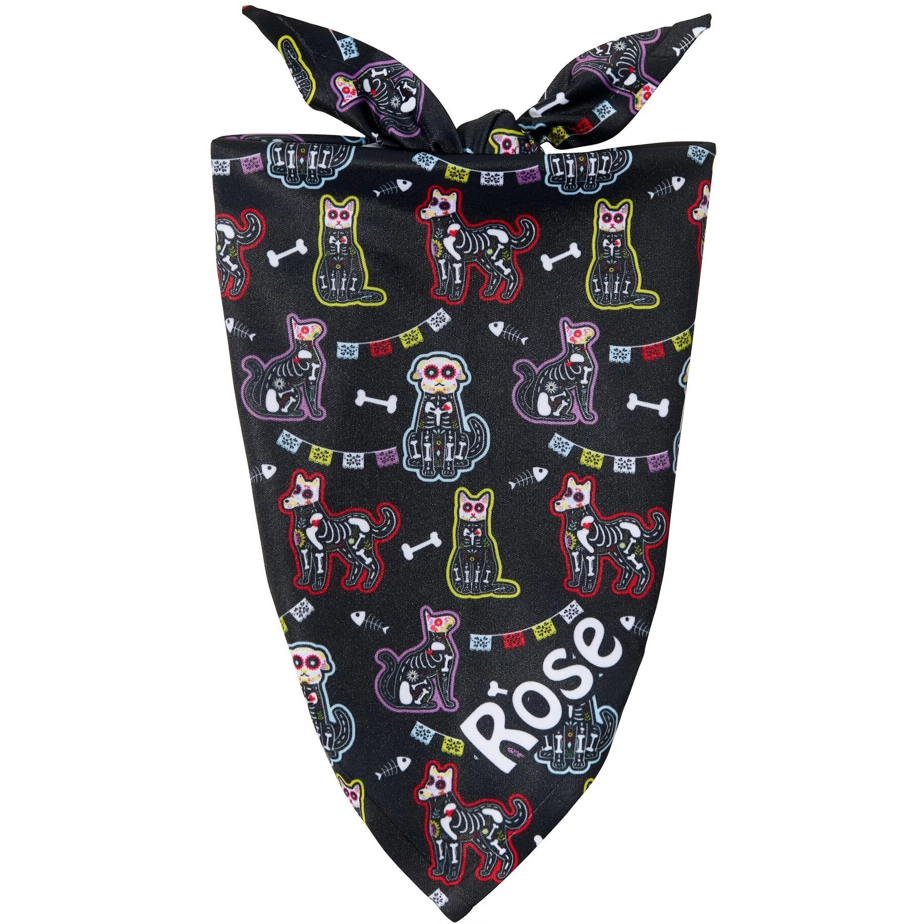 Frisco Dia De Los Muertos Personalized Dog & Cat Bandana 1 Frisco Dia De Los Muertos Personalized Dog & Cat Bandana