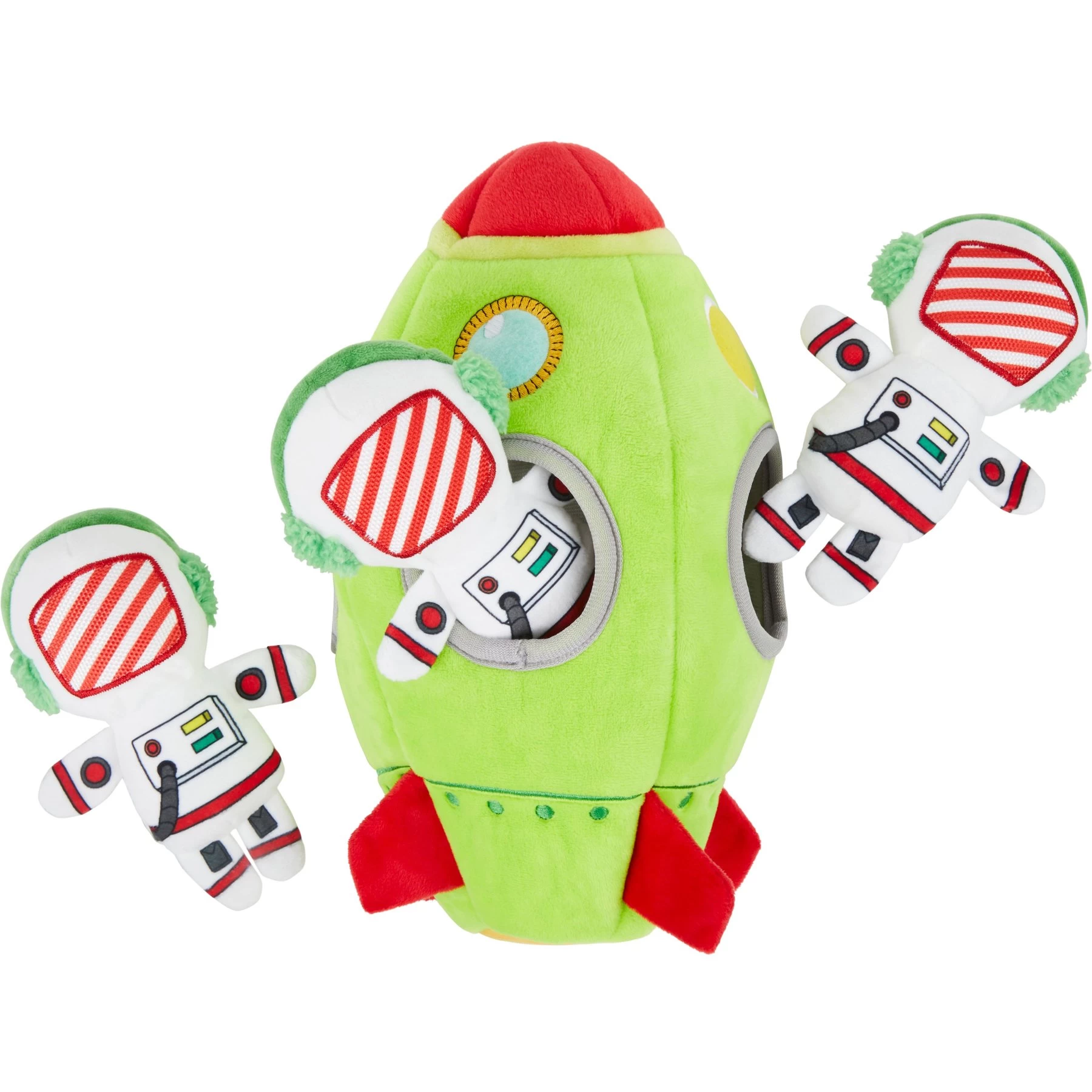 Frisco Holiday Rocket Ship Hide & Seek Puzzle Plush Squeaky Dog Toy 1 Frisco Holiday Rocket Ship Hide & Seek Puzzle Plush Squeaky Dog Toy