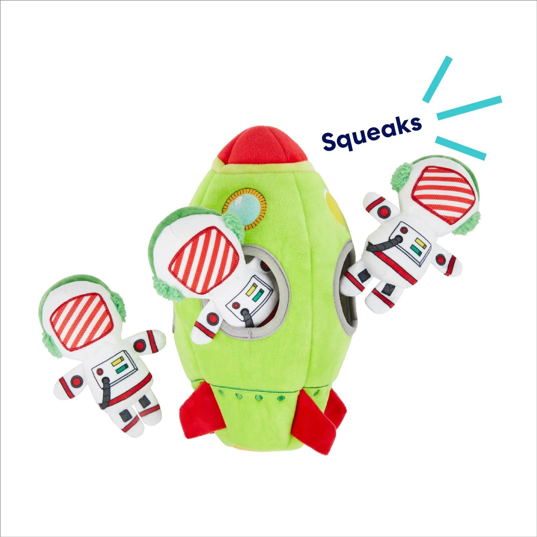 Frisco Holiday Rocket Ship Hide & Seek Puzzle Plush Squeaky Dog Toy 4 Frisco Holiday Rocket Ship Hide & Seek Puzzle Plush Squeaky Dog Toy - Image 4