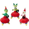 Frisco Holiday Alien Santa & Friends UFO's Plush Squeaky Dog Toy, 3 Count