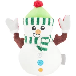Frisco Holiday Naughty Or Nice Snowman Reversible Plush Squeaky Dog Toy