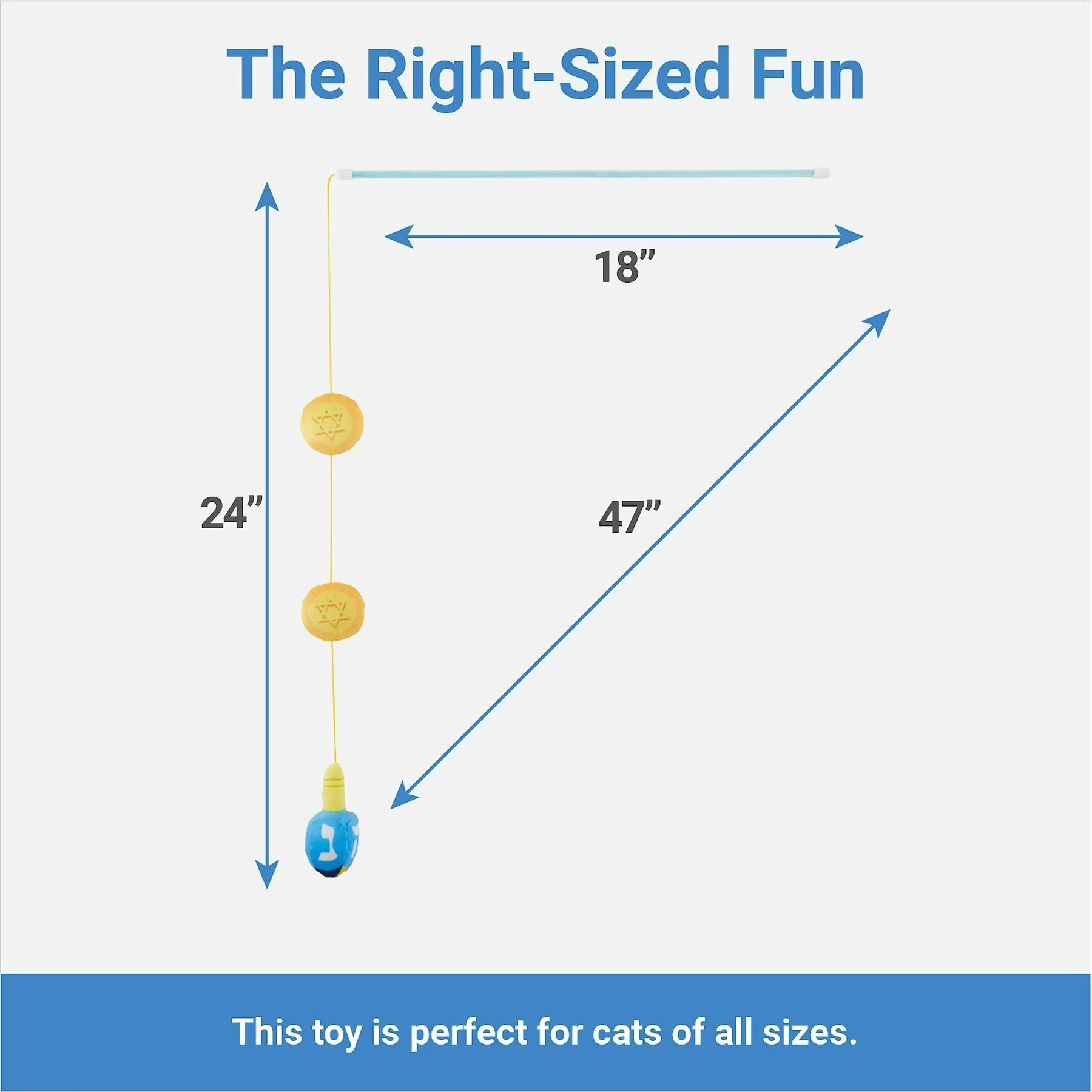 Frisco Holiday Hanukkah Teaser Cat Toy With Catnip, 2 Count 2 Frisco Holiday Hanukkah Teaser Cat Toy With Catnip, 2 Count - Image 2