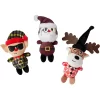 Frisco Holiday Hipster Santa & Friends Plush Cat Toy With Catnip, 3 Count