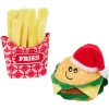 Frisco Holiday Burger & Fries Plush Cat Toy With Catnip, 2 Count