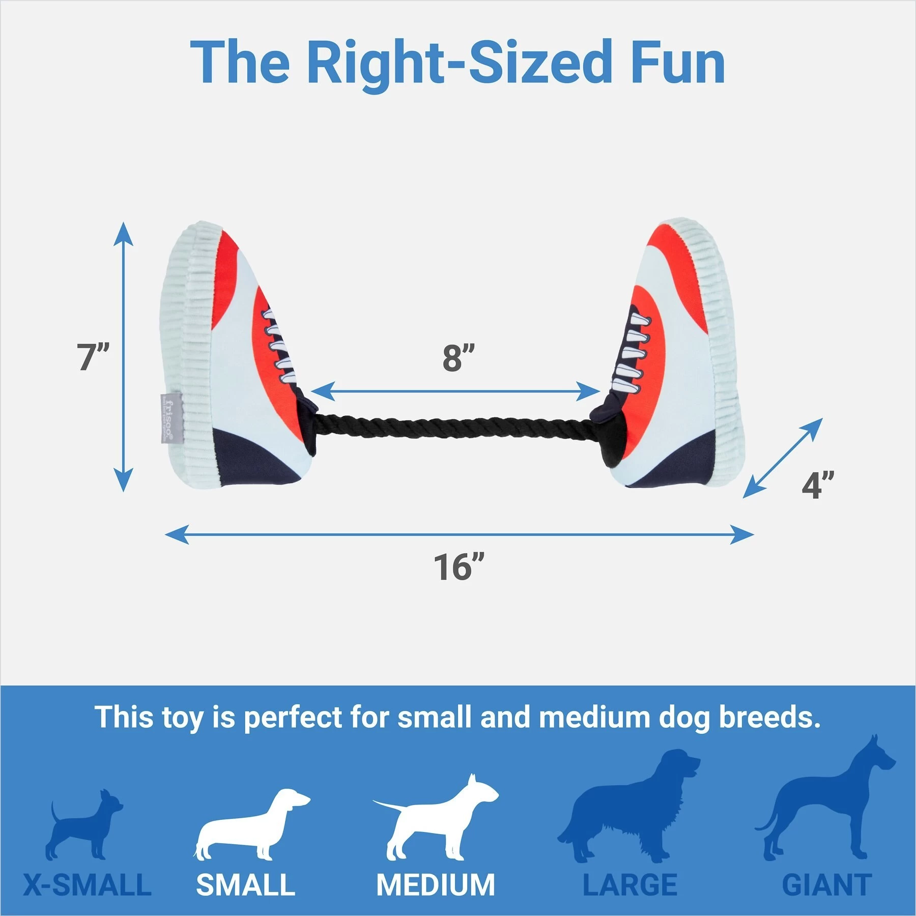 Frisco Running Shoes Plush With Rope Dog Toy 2 Frisco Running Shoes Plush With Rope Dog Toy - Image 2