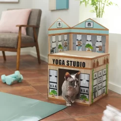 Frisco Yoga Studio Cardboard Cat House, 2-Story -Frisco Shop 288965 PT3. AC SS1800 V1638292325