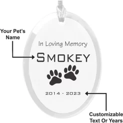 Frisco "In Loving Memory" Paw Glass Personalized Ornament -Frisco Shop 295081 PT4. AC SS1800 V1697131879