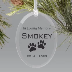 Frisco "In Loving Memory" Paw Glass Personalized Ornament -Frisco Shop 295081 PT5. AC SS1800 V1697131931
