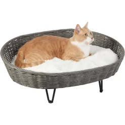 Frisco Elevated Rectangle Wicker Dog & Cat Bed With Eyelash Faux Fur Cushion 7 Frisco Elevated Rectangle Wicker Dog & Cat Bed With Eyelash Faux Fur Cushion -Frisco Shop 296679 PT2. AC SS1800 V1633727726