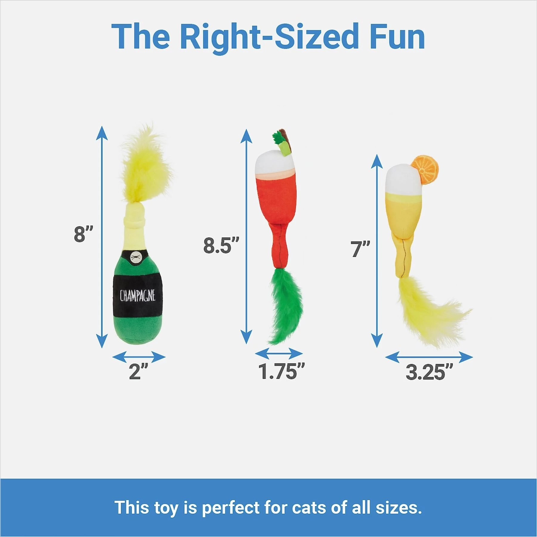 Frisco Brunch Bottomless Mimosas Plush Cat Toy With Catnip, 3 Count 2 Frisco Brunch Bottomless Mimosas Plush Cat Toy With Catnip, 3 Count - Image 2