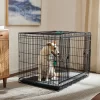 Frisco Heavy Duty Enhanced Lock Sliding Double Door Fold & Carry Wire Dog Crate & Mat Kit