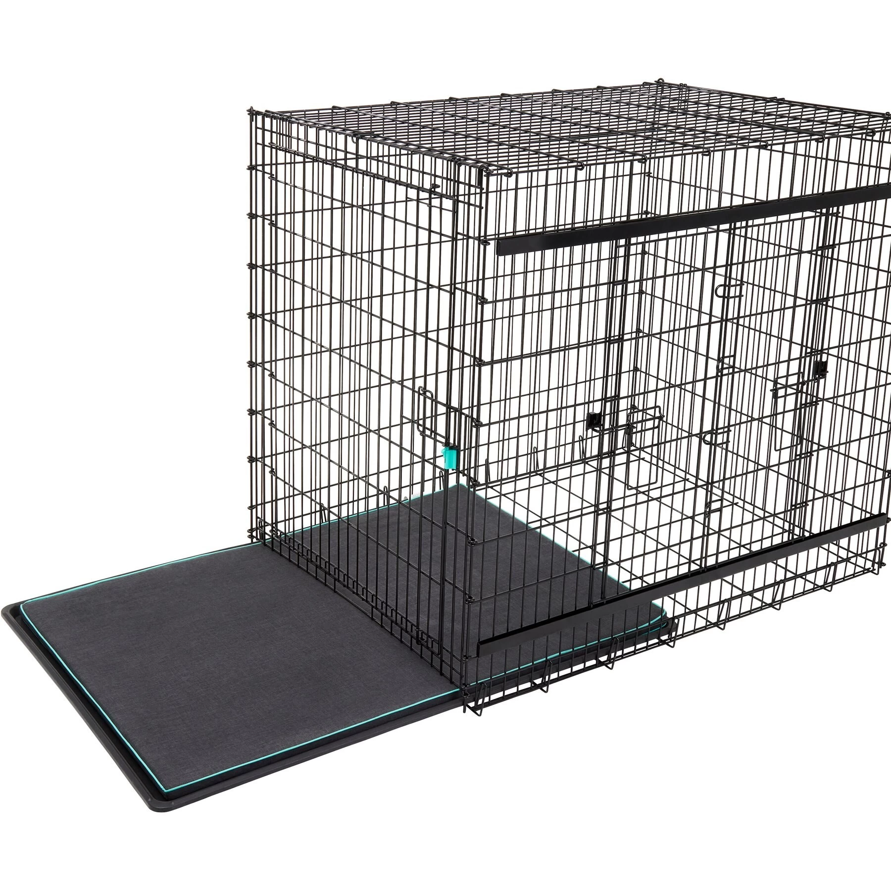 Frisco Heavy Duty Enhanced Lock Sliding Double Door Fold & Carry Wire Dog Crate & Mat Kit, 54 Inch 5 Frisco Heavy Duty Enhanced Lock Sliding Double Door Fold & Carry Wire Dog Crate & Mat Kit, 54 Inch - Image 5