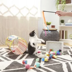 Sheba Meaty Tender Sticks Salmon Flavored Soft Adult Cat Treats & Frisco Plush, Teaser, Ball & Tunnel Variety Pack Cat Toy With Catnip -Frisco Shop 298508 PT4. AC SS1800 V1623202064