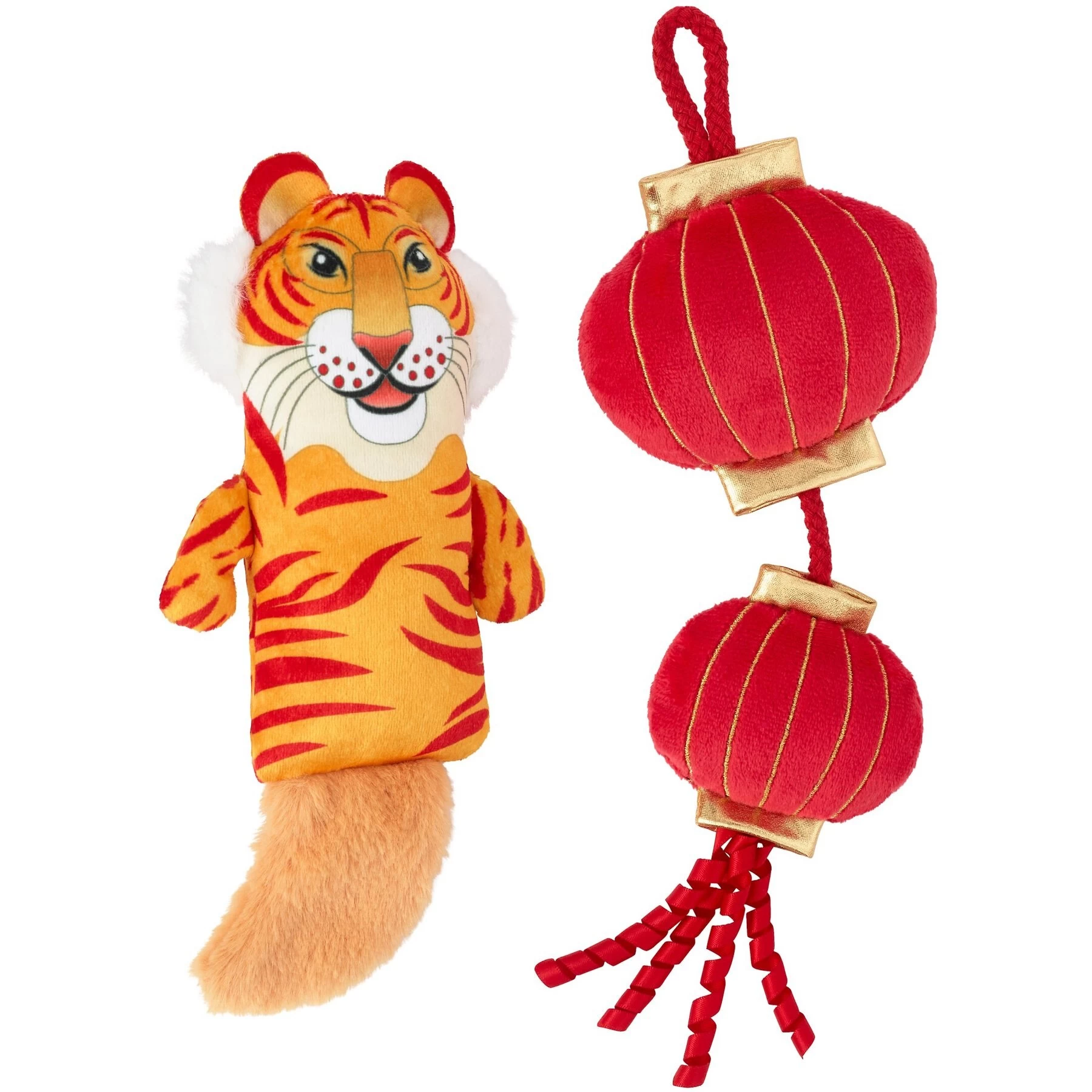 Frisco Lunar New Year Lantern & Tiger Plush Kicker Cat Toy With Catnip 1 Frisco Lunar New Year Lantern & Tiger Plush Kicker Cat Toy With Catnip
