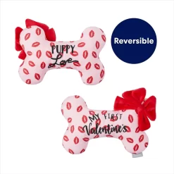 Frisco Valentine My First Valentine's Bone Reversible Plush Squeaky Dog Toy -Frisco Shop 298945 PT2. AC SS1800 V1703016817