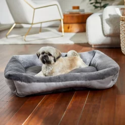 Frisco Herringbone Cuffed Cuddler Dog & Cat Bed