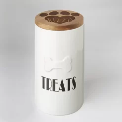 Frisco Ceramic Personalized Treat Jar With Wood Lid, 4 Cup, 32oz -Frisco Shop 301179 PT3. AC SS1800 V1631118424