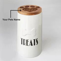 Frisco Ceramic Personalized Treat Jar With Wood Lid, 4 Cup, 32oz -Frisco Shop 301179 PT5. AC SS1800 V1631119577