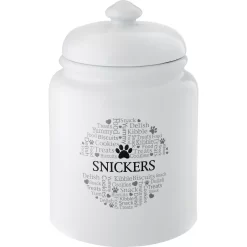 Frisco Ceramic Paw Personalized Treat Jar, 13 Cup, 104oz
