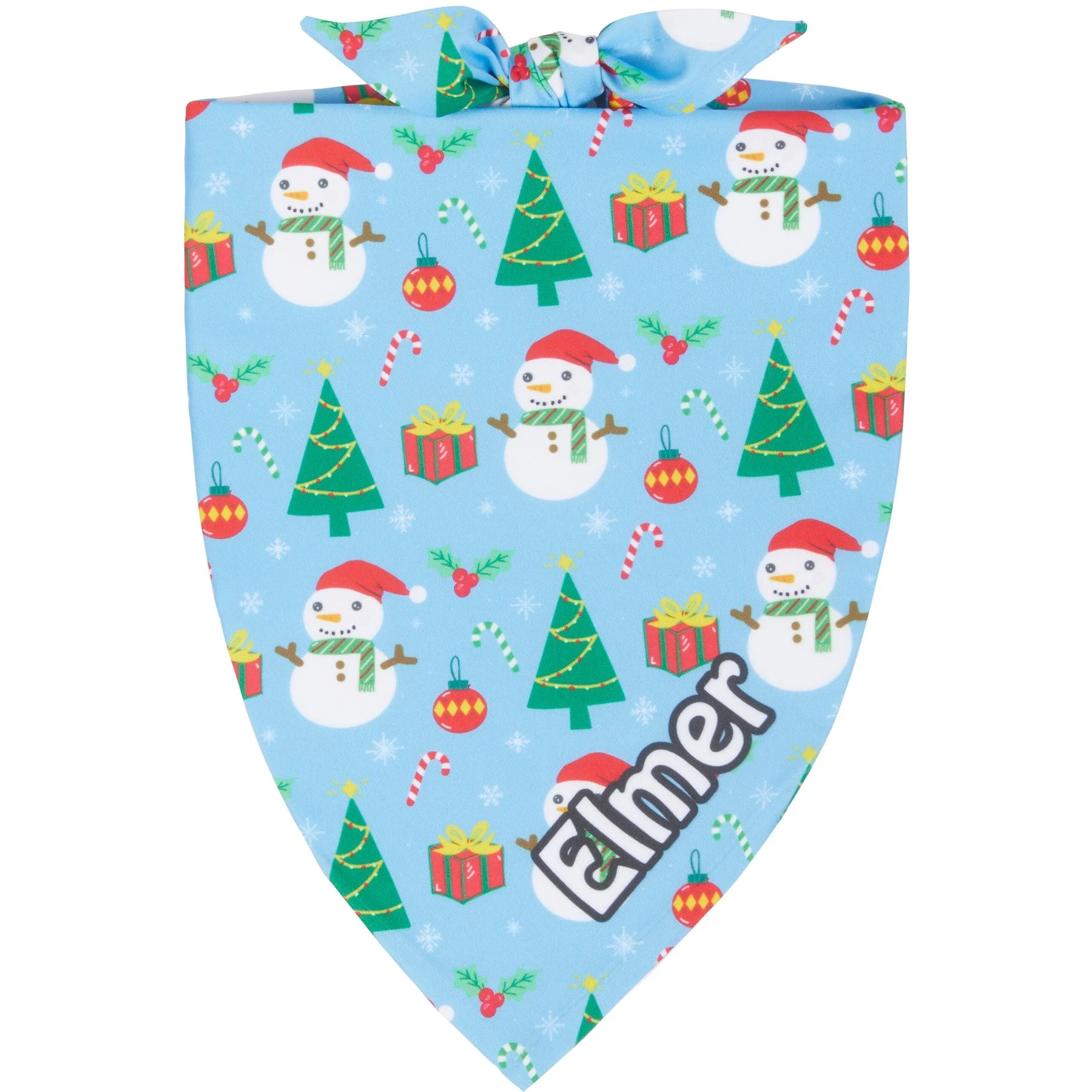 Frisco Snowman & Presents Personalized Dog & Cat Bandana 1 Frisco Snowman & Presents Personalized Dog & Cat Bandana