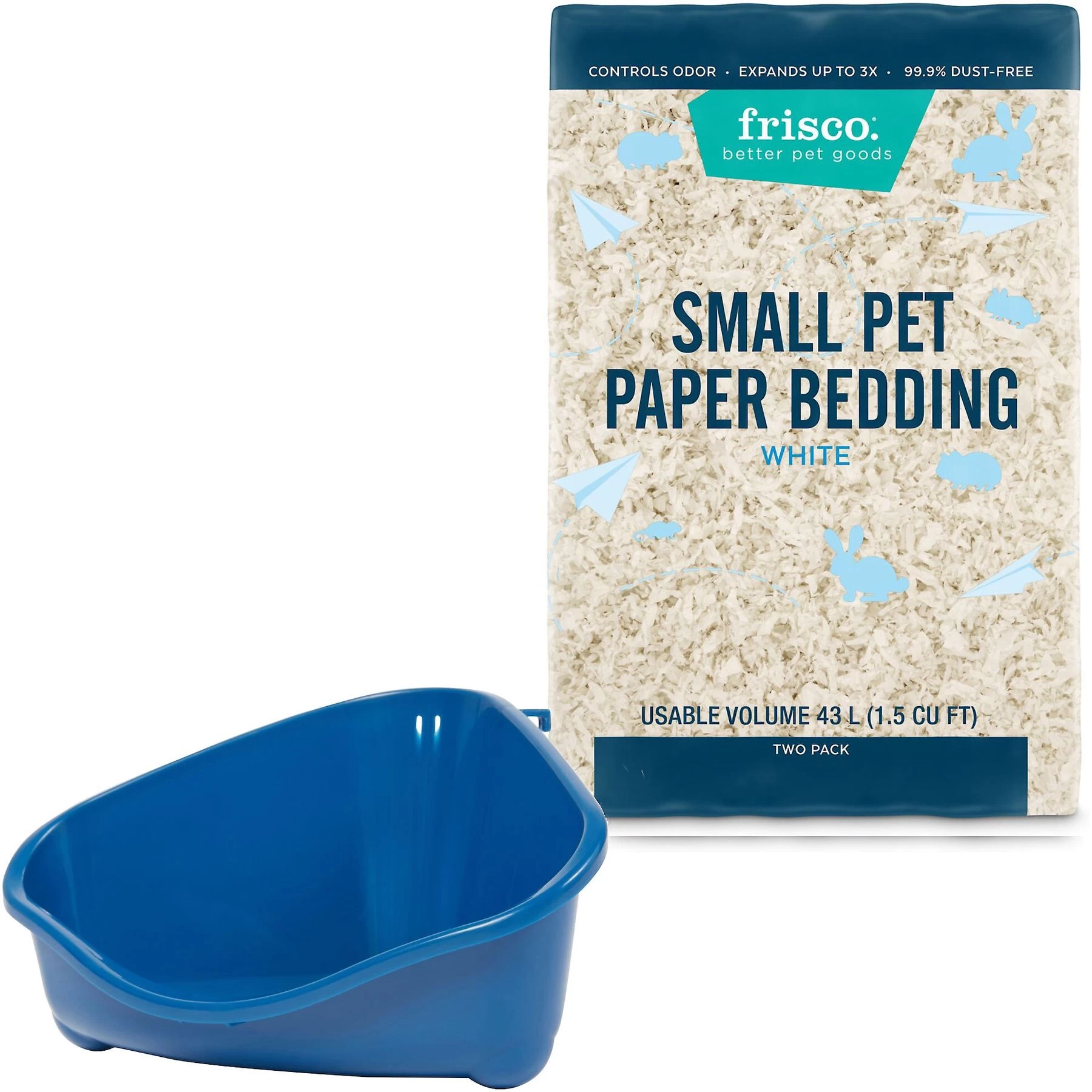 Frisco Corner Small Pet Litter Box & Frisco Small Pet Paper Bedding 1 Frisco Corner Small Pet Litter Box & Frisco Small Pet Paper Bedding