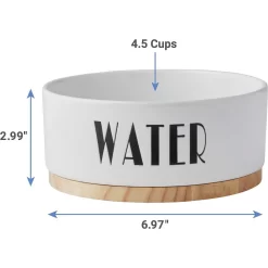 Frisco Ceramic Water Dog & Cat Bowl With Wood Base & Frisco Ceramic Food Dog & Cat Bowl With Wood Base -Frisco Shop 302424 PT2. AC SS1800 V1623079647
