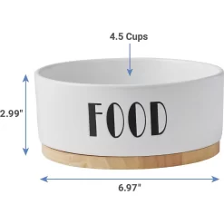 Frisco Ceramic Water Dog & Cat Bowl With Wood Base & Frisco Ceramic Food Dog & Cat Bowl With Wood Base -Frisco Shop 302424 PT6. AC SS1800 V1623067055