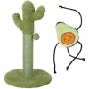 Frisco Cactus Cat Scratching Post & Frisco Dangly Avocado Buddy Plush Cat Toy With Catnip