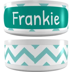 Frisco Personalized Chevron Ceramic Dog Bowl, 4.75-cup, 38oz