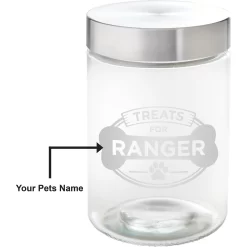 Frisco "Doggie Treats" Glass Personalized Treat Jar With Lid, 5 Cup, 40oz -Frisco Shop 309520 PT2. AC SS1800 V1645206103