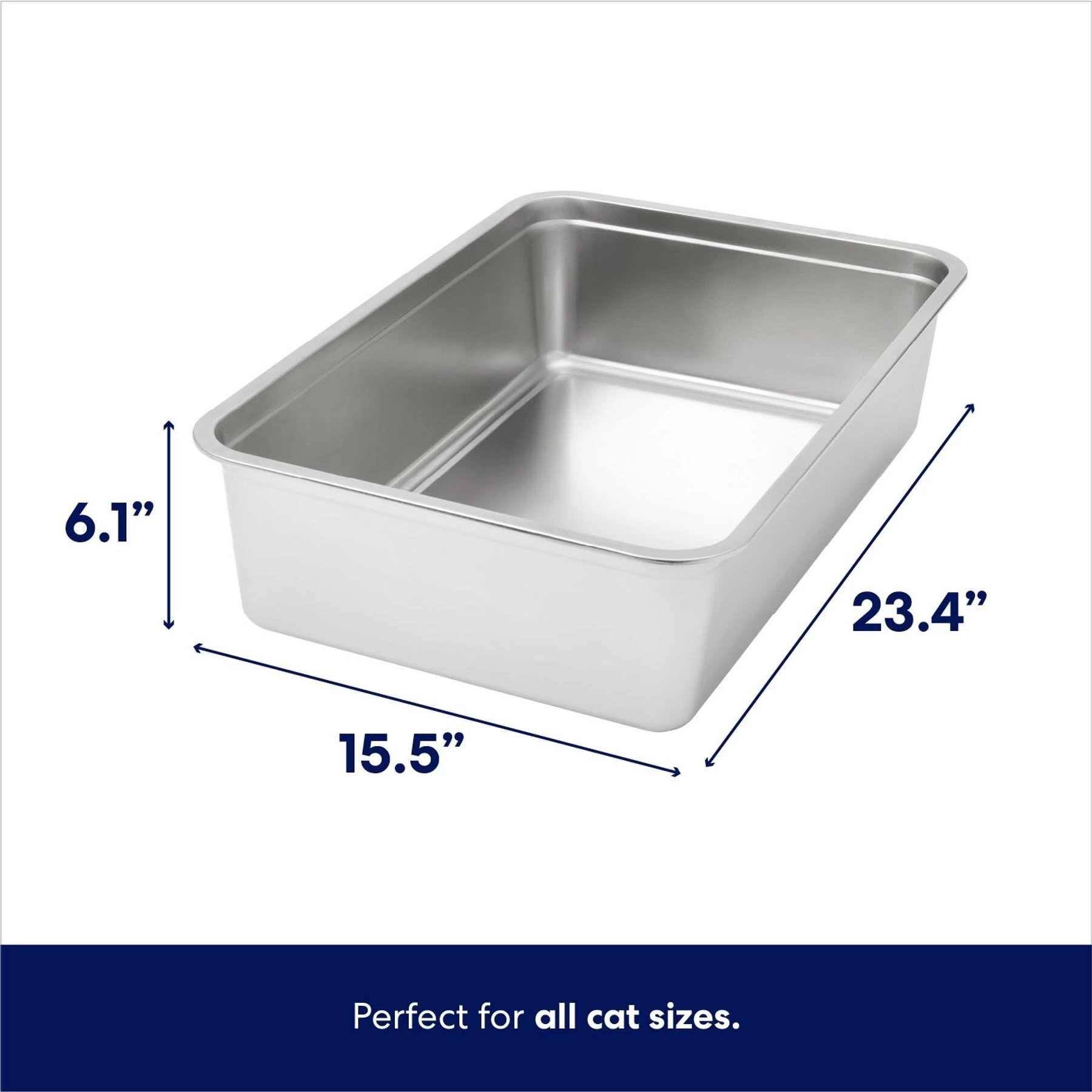 Frisco Stainless Steel Cat Litter Box 2 Frisco Stainless Steel Cat Litter Box - Image 2