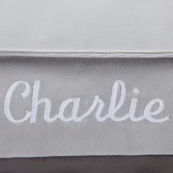 Frisco Personalized Silver Bolstered Bed With Silver Check Bolster, X-Large -Frisco Shop 311772 PT3. AC SS1800 V1630594010