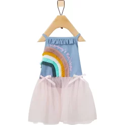 Frisco Rainbow Denim Dog & Cat Dress -Frisco Shop 312144 PT3. AC SS1800 V1644526358