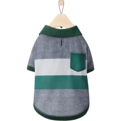 Frisco Green Striped Polo Dog & Cat Shirt -Frisco Shop 315091 PT4. AC SS1800 V1646437905