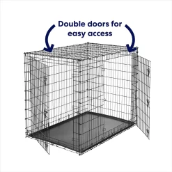 Frisco XX-Large Heavy Duty Enhanced Lock Double Door Wire Dog Crate, Fold & Carry Wire Dog Crate & Mat Kit, 54" -Frisco Shop 318116 PT2. AC SS1800 V1634322381