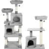 Frisco 61-in Faux Fur Cat Tree & Condo & Frisco 38-in Cat Tree With Condo, Top Perch & Toy