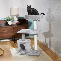 Frisco 61-in Faux Fur Cat Tree & Condo & Frisco 38-in Cat Tree With Condo, Top Perch & Toy -Frisco Shop 318964 PT8. AC SS1800 V1630366879