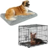 Frisco Eyelash Orthopedic Dog Crate Mat & Frisco Fold & Carry Single Door Collapsible Wire Dog Crate