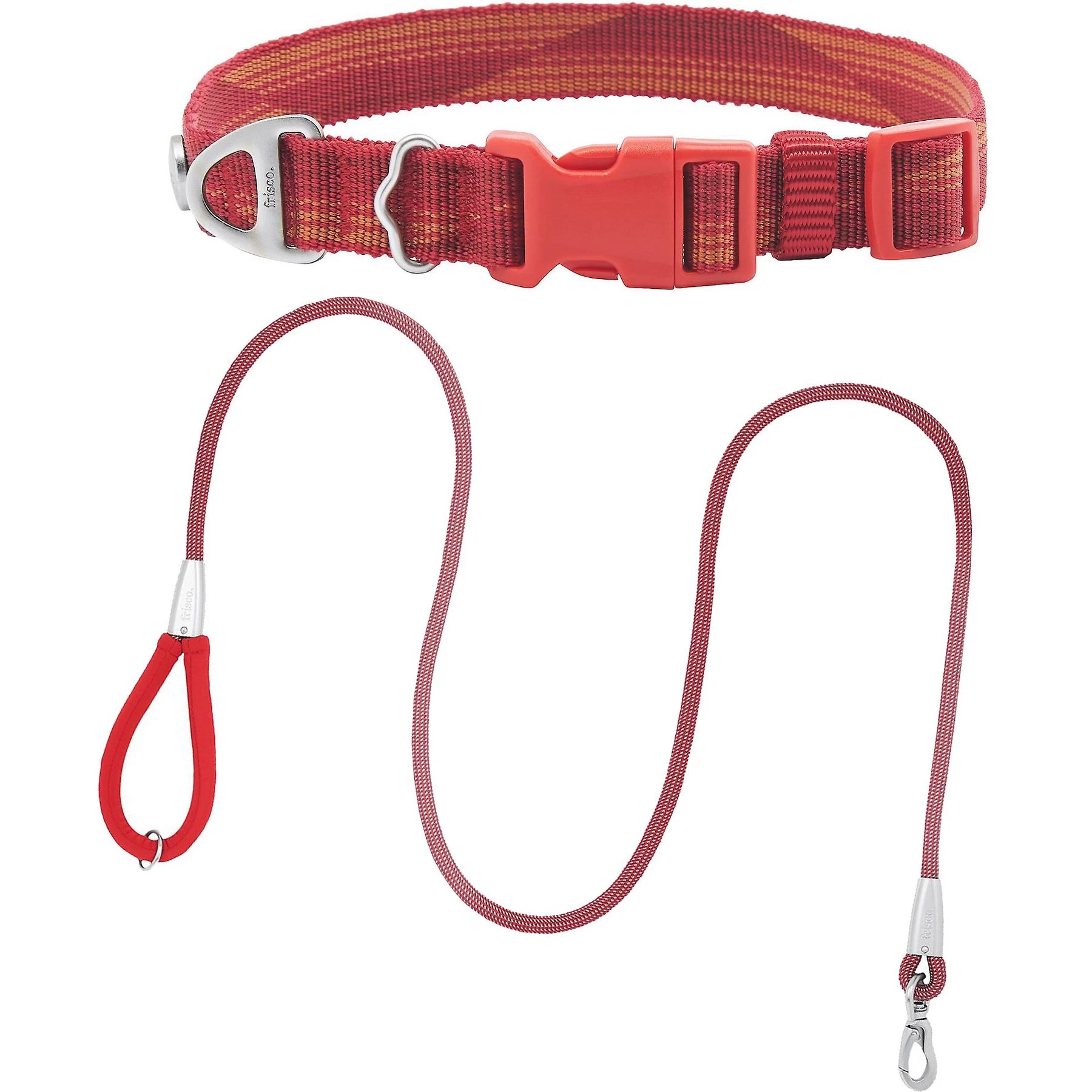 Frisco Outdoor Woven Jacquard Nylon Dog Collar & Frisco Outdoor Waterproof Stinkproof PVC Rope Leash 1 Frisco Outdoor Woven Jacquard Nylon Dog Collar & Frisco Outdoor Waterproof Stinkproof PVC Rope Leash