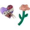 Frisco Mother's Day Rose & Heart Plush Squeaky Dog Toy, 2 Count