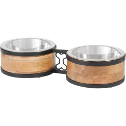 Frisco Premium Elevated Bone Design Stainless Steel Double Diner Dog & Cat Bowl