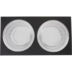Frisco Premium Wood Elevated Stainless Steel Double Diner Dog & Cat Bowl, Black, 3 Cup -Frisco Shop 331509 PT4. AC SS1800 V1657656894