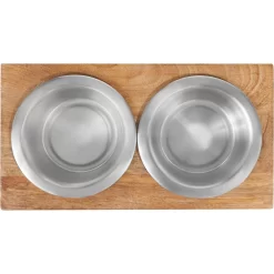 Frisco Premium Stainless Steel Double Diner Dog & Cat Bowl, Black -Frisco Shop 331532 PT4. AC SS1800 V1657656874