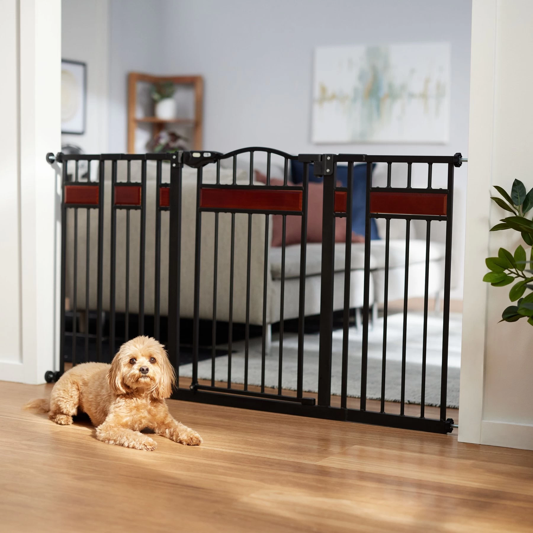 Frisco Wood Accents Extra Wide Auto-close Pet Gate, 30-in 1 Frisco Wood Accents Extra Wide Auto-close Pet Gate, 30-in