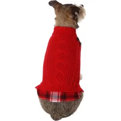 Frisco Plaid Cable Knit Dog & Cat Sweater -Frisco Shop 353611 PT2. AC SS1800 V1659007313