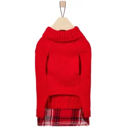 Frisco Plaid Cable Knit Dog & Cat Sweater -Frisco Shop 353611 PT5. AC SS1800 V1659726594
