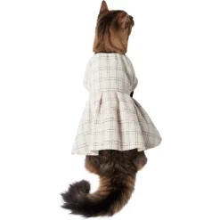 Frisco Tweed Weave Ruffle Skirt Dog & Cat Dress