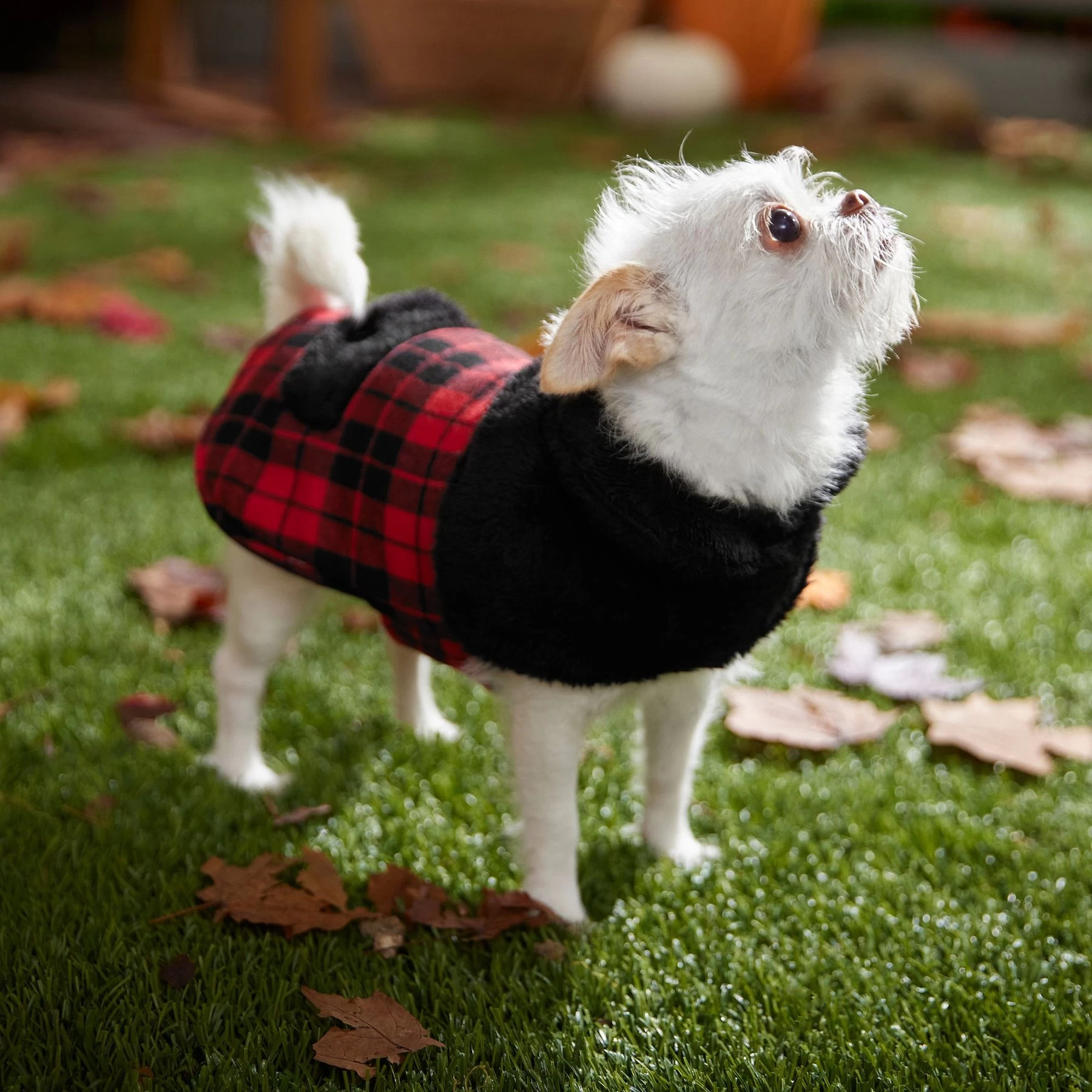 Frisco Mediumweight Plaid Faux Fur Dog & Cat Jacket 7 Frisco Mediumweight Plaid Faux Fur Dog & Cat Jacket - Image 7