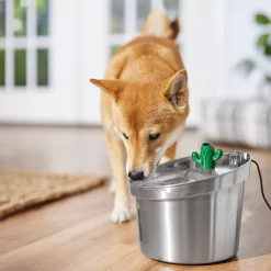 Frisco Stainless Steel Cactus & Leaf Dog & Cat Fountain -Frisco Shop 355814 PT5. AC SS1800 V1665683869