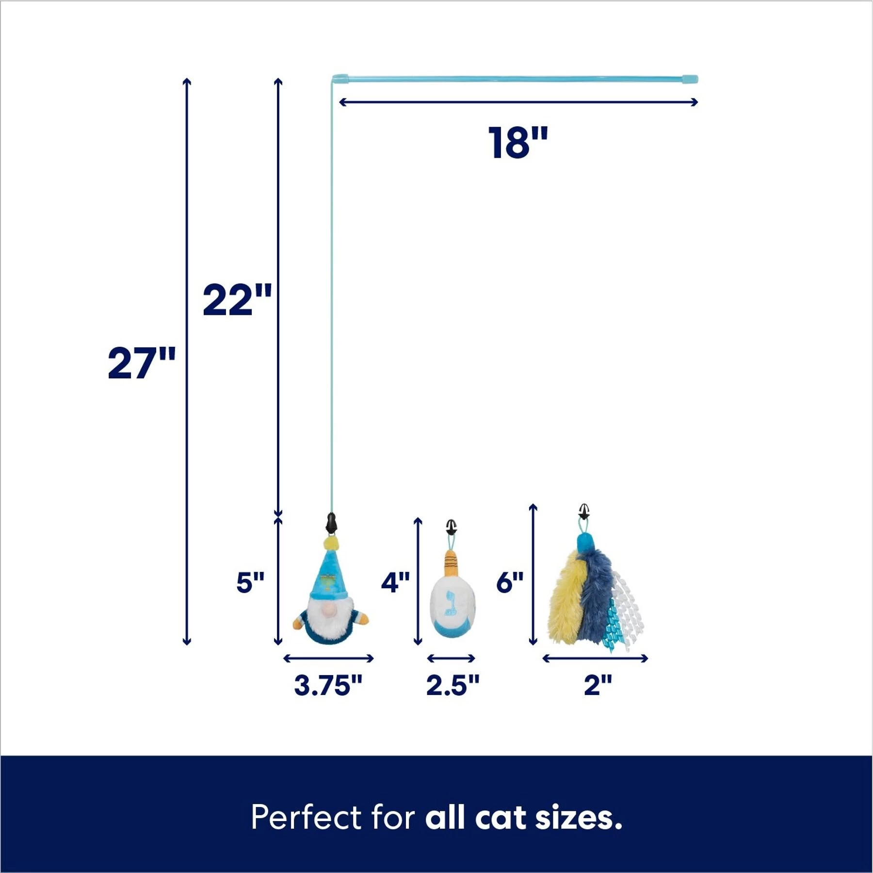 Frisco Hanukkah Interchangeable Teaser Wand Cat Toy With Catnip 2 Frisco Hanukkah Interchangeable Teaser Wand Cat Toy With Catnip - Image 2